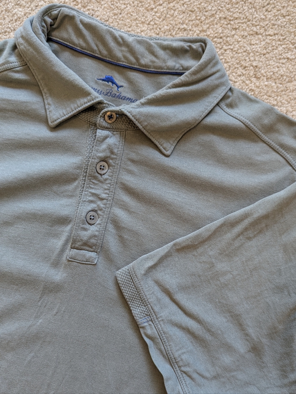 Tommy Bahama Men's Gray Pima Cotton Short Sleeve Polo Shirt Sz L